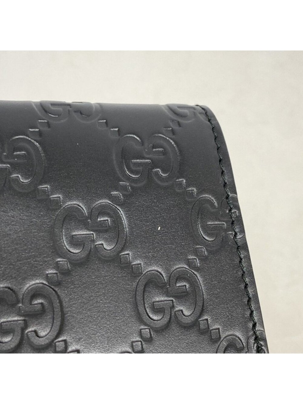 Gucci Business Card Holder Guccissima Leather Black Silver - Picture 5 of 7
